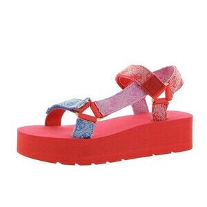 GUESS Womens 8.5 M Medium Pink Avin Logo Sport Rose Platform Sandals NIB HC8